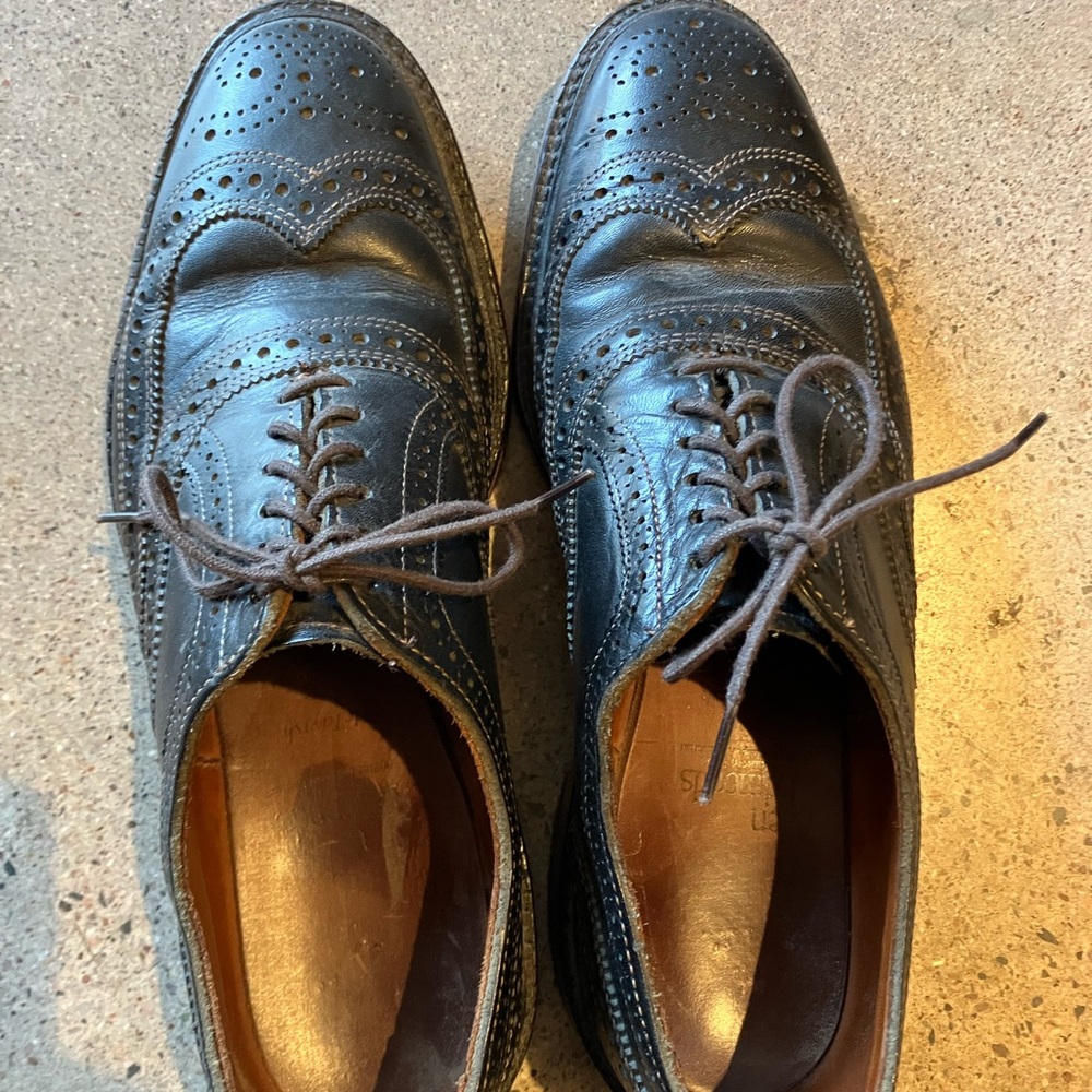 Classic Allen Edmunds Black Leather Wingtip Oxfords